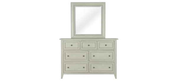 Magnussen Raelynn Portrait Concave Framed Mirror in Weathered White