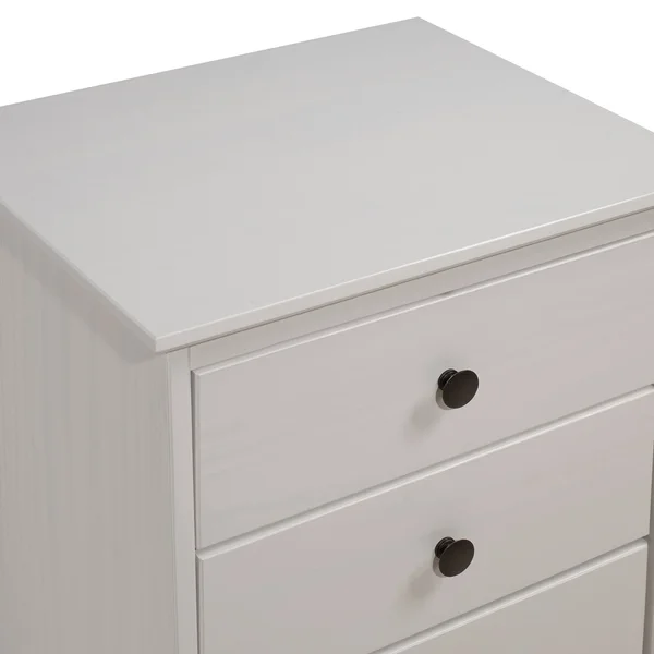 Classic Mid Century Modern 3 Drawer Nightstand White - Saracina Home