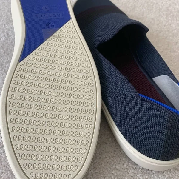 Rothy&s Navy Blue Slip-On Sneakers - Night Stripe, Size 9