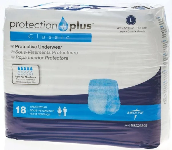 Protection Plus Classic Protective Underwear Large - 72 Count