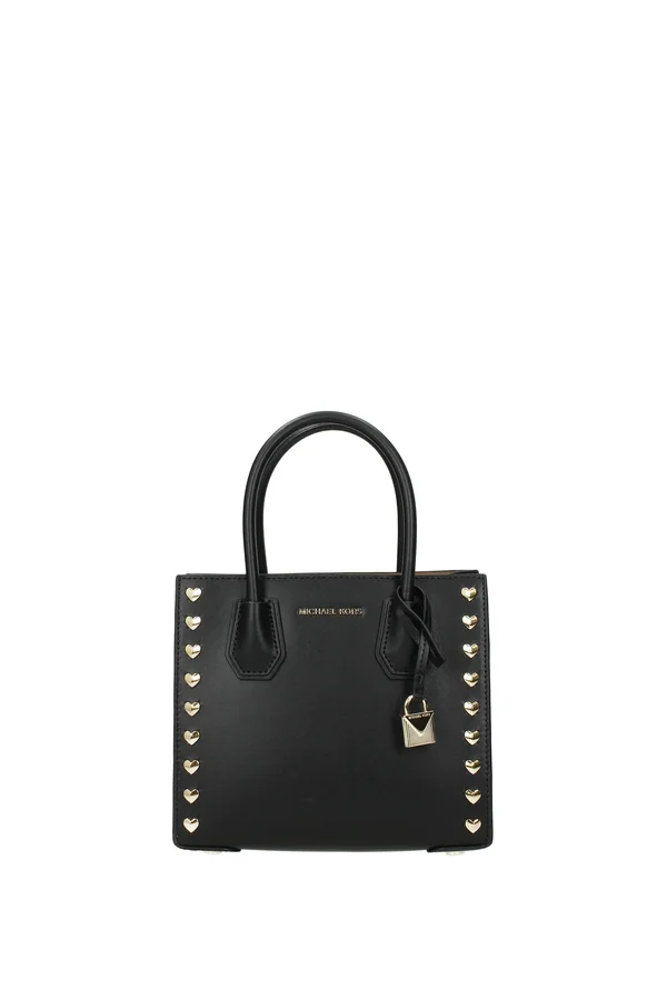 Michael Kors Mercer Medium Heart Studded Messenger Bag (Black)