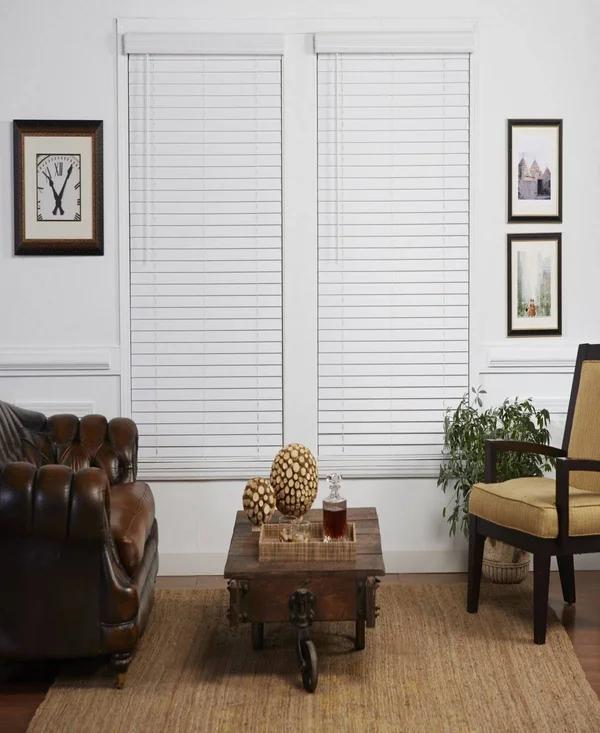 2 in. Cordless Faux Wood Venetian Blind, 22.5x22 x 48x22 - White
