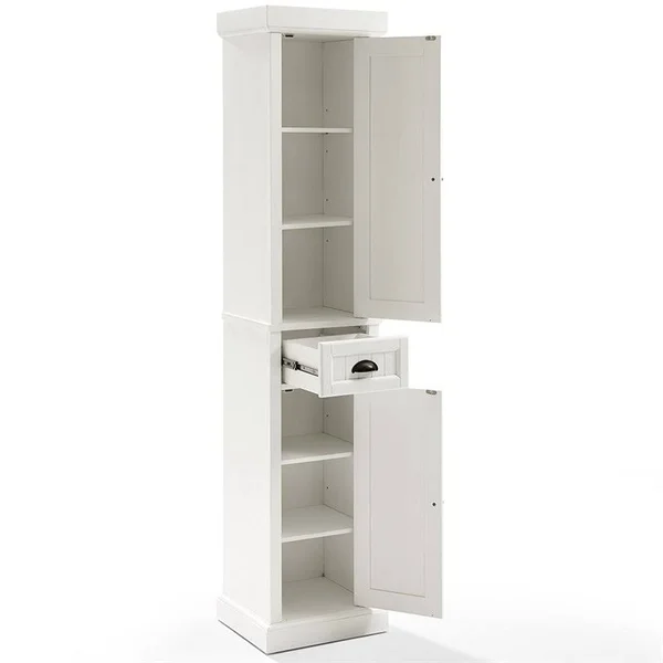Pemberly Row 2 Drawer Linen Cabinet in Distressed White