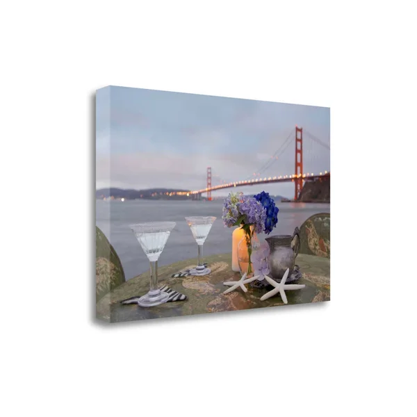 Tangletown Fine Art 15x22 x 23x22 Dream Cafe Golden Gate Bridge - 62 Gallery Wrap Canvas