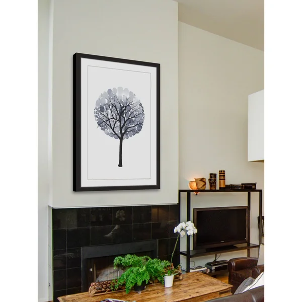 Marmont Hill Midnight Elm I Framed Painting Print, Black