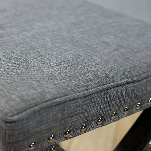 Furniture of America Kyon Transitional Linen X-Shaped Ottoman - Gray