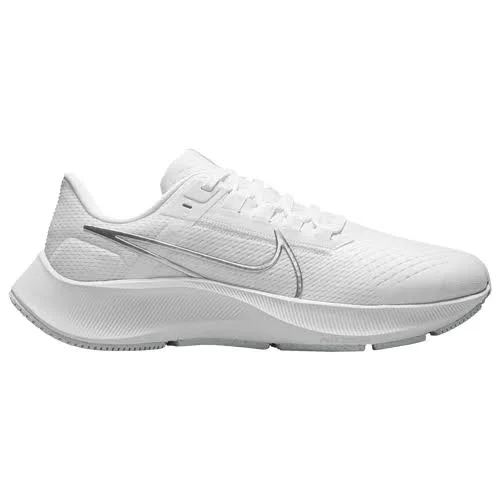 Nike Air Zoom Pegasus 38 - Womens Casual Running Shoes - White/Metallic Silver/Pure Platinum, Size 5.0