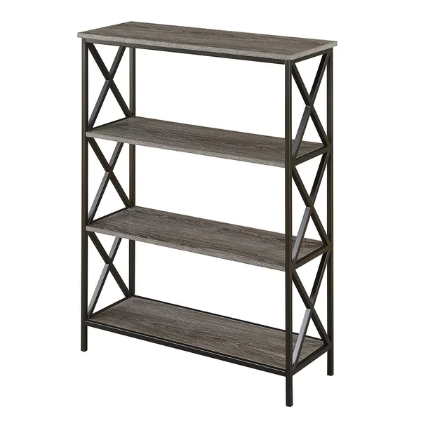 Convenience Concepts Tucson 4 Tier Bookcase, Weathered Gray