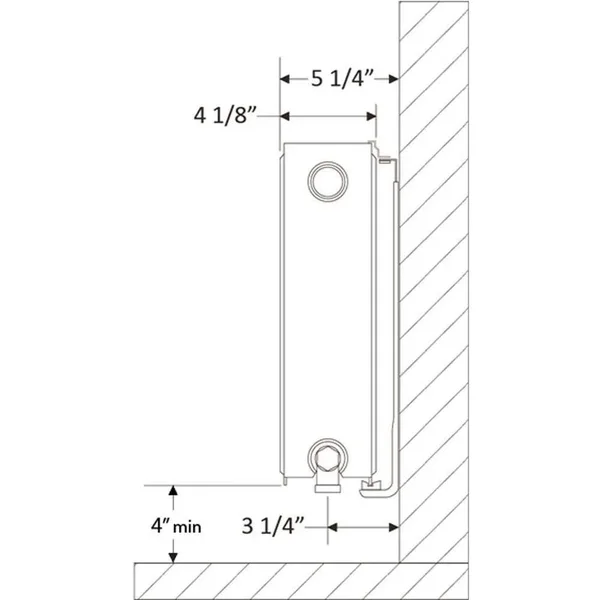 Pensotti 24 in. H x 40 in. L Hot Water Panel Radiator Package in White