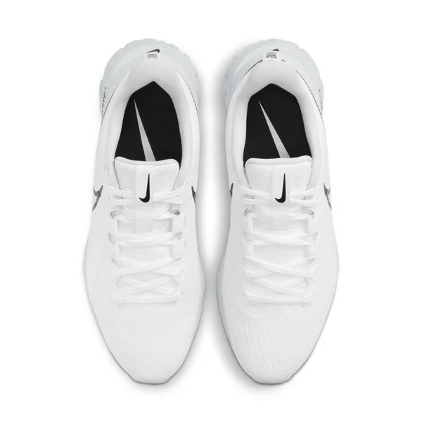 Nike React Infinity Pro Golf Shoes - White/Black/Metallic Platinum