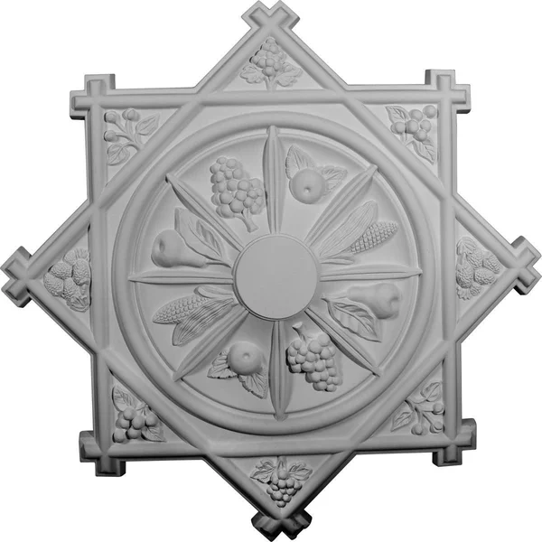 38 1/4x22OD x 1 1/2x22P Antilles Ceiling Medallion (Fits Canopies Up to 6x22) - Hand-Painted Rust