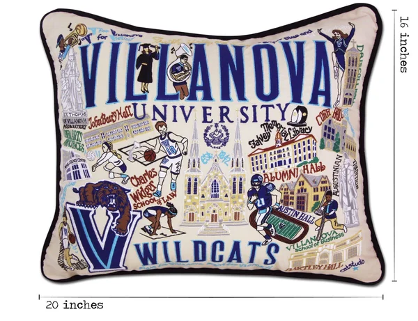 Villanova University Embroidered Pillow by Catstudio