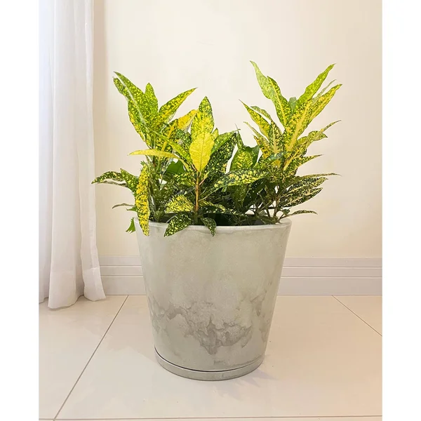 Floridis Genebra Large Red Marble Effect Resin Planter Bowl