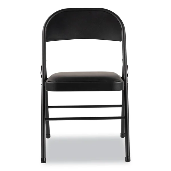 Alera Steel Folding Chair with Two-Brace Support, Padded Seat, Graphite, 4-carton
