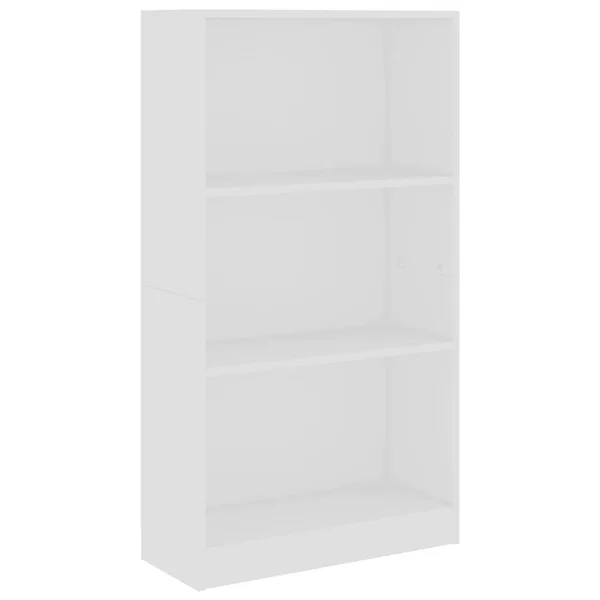 vidaXL 3-Tier Book Cabinet White 23.6x22x9.4x22x42.5x22 Chipboard