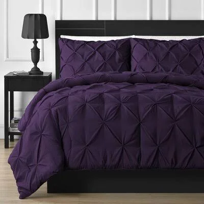 House of Hampton Bridgestone Comforter Set Size: Queen Comforter + 2 Standard Pillow Cases - Color: Plum