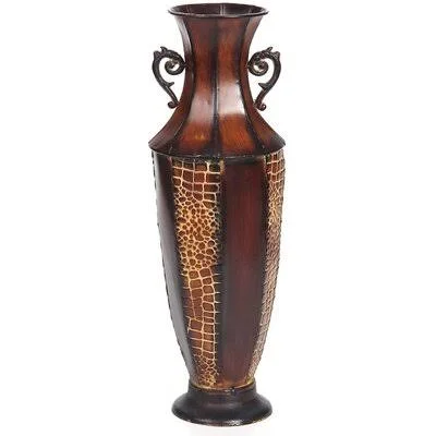 Castlebar Brown 26x22 Metal Floor Vase Astoria Grand