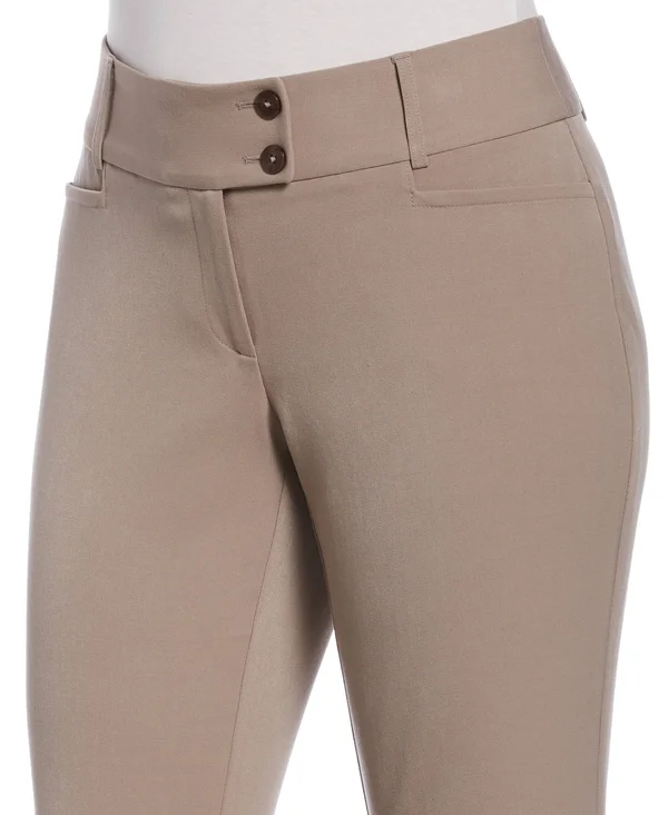 Rafaella Women's Petite Gabardine Bootcut Pants - Curvy Fit - Plus Size in Coffee Melange, Size 6P, Polyester/Rayon/Spandex