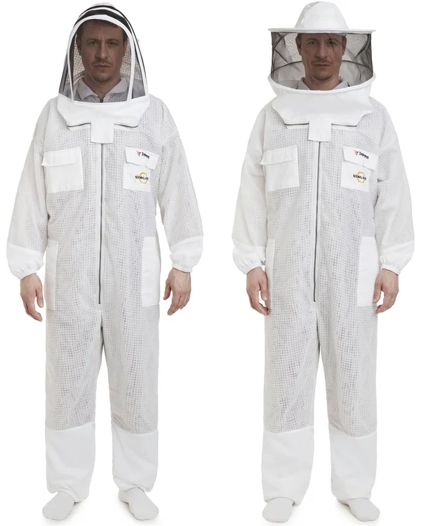 Natural Apiary Zephyros - 3 Layer Ventilated Beekeeping Suit with 2 Veils Round & Fencing - Stay Protected & Cool Forest