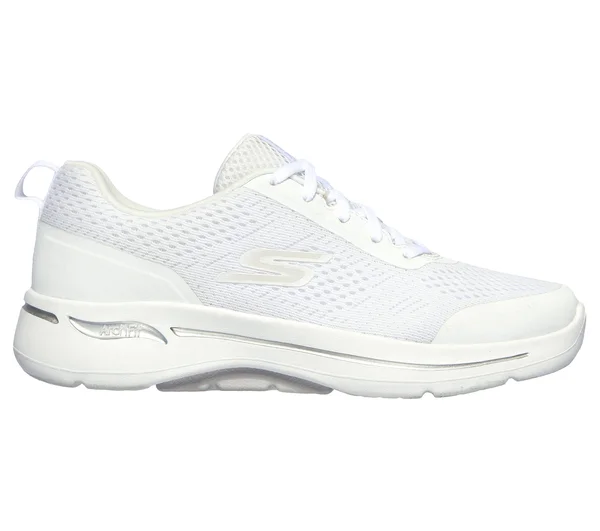 Women's Skechers GOwalk Arch Fit Motion Breeze Sneaker, Adult, Size: 13, White/Silver
