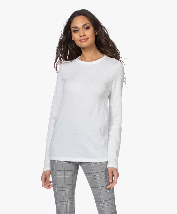 Rag & Bone Long-Sleeve Crewneck Tee - White
