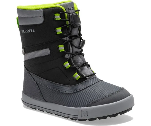 Merrell Kid's Snow Drift Waterproof Boot - Size: 13, Black/Grey/Green