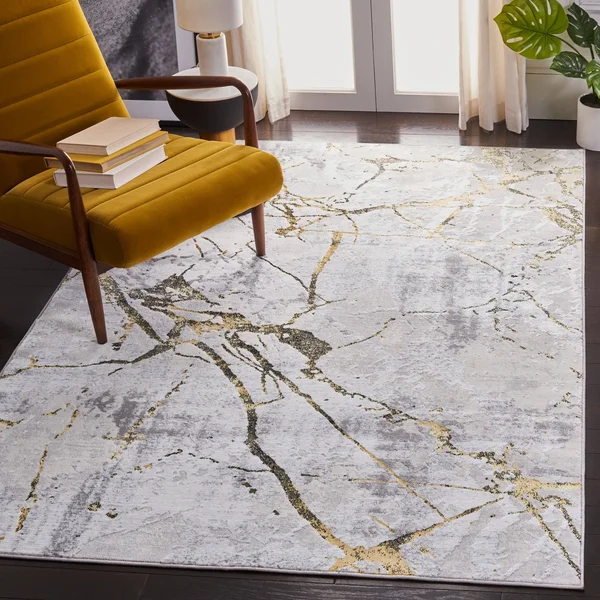 Safavieh Amelia Rug Collection ALA293G - Grey, Gold - 4&-5x22 x 6&-5x22