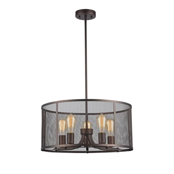 20 in. Lighting Ironclad Industrial-style 5 Light Rubbed Bronze Ceiling Pendant - Oil Rubbed Bronze SU1532013