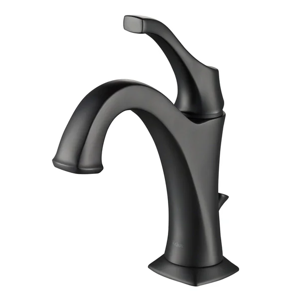 Kraus Arlo Spot-Free all-Brite Stainless Steel Single Handle Basin Bathroom Faucet with Lift Rod Drain and Deck Plate (2-Pack)
