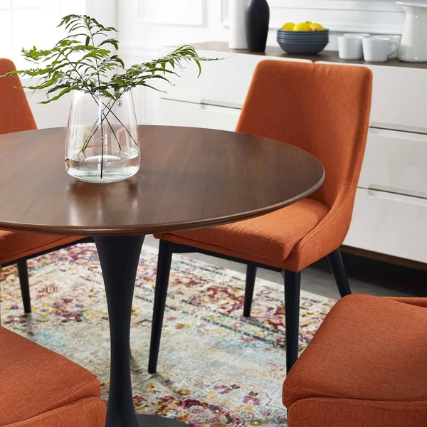 Modway Lippa 47x22 Round Walnut Dining Table - Black Walnut