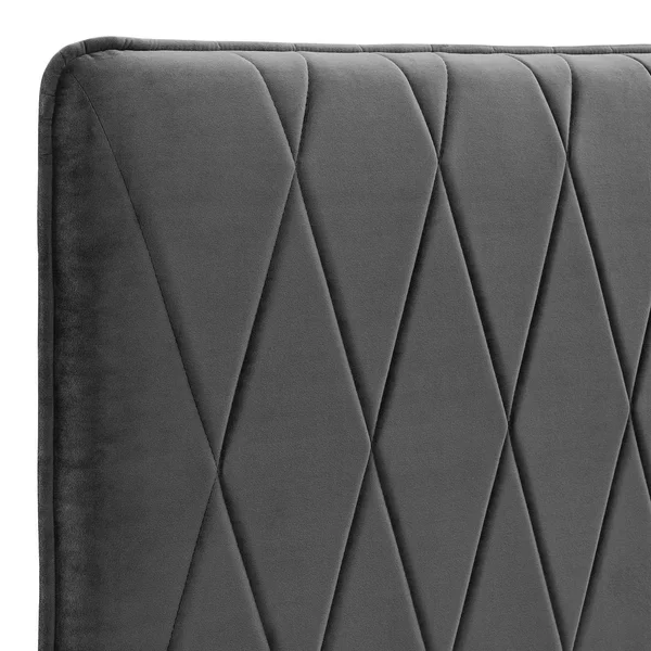 Leila Performance Velvet Twin Headboard Charcoal Modway
