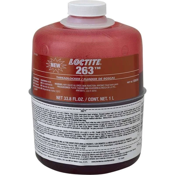 Loctite 1330334 Threadlocker 263, 1L Bottle, Red