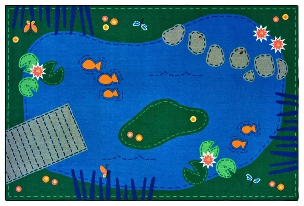 Carpets for Kids Value Plus Tranquil Pond Rug - 8 x 12 Feet