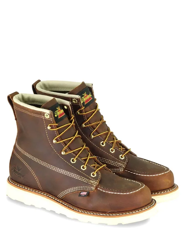 Men's Thorogood 814-4203 American Heritage 6x22 Moc Toe Wedge Boots - Brown 10, M