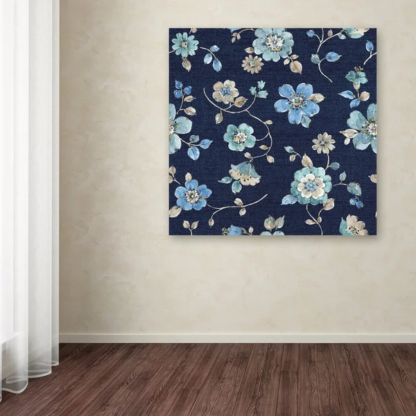 Lisa Audit 'Indigold Flowers Mini Trail Indigo' Canvas Art (24x24) - Trademark Fine Art