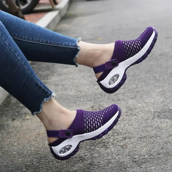 Omega Walk Arch Support Sandals for Women, Purple, US 5
