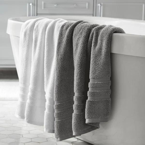 Micro Cotton 6-Piece Bath Towel Set in Stone Gray