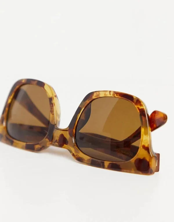 A.Kjaerbede Nancy unisex 70s square sunglasses in light brown tort