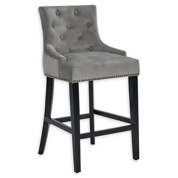 Chic Home Lake Upholstered Counter Stool in Grey