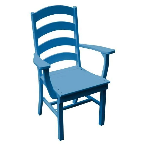 Ladderback Dining Chair w/ Arms Blue
