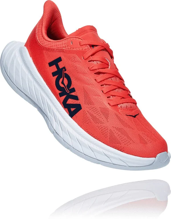 Hoka One One Women's Carbon x 2 Running Shoes, Coral/Black