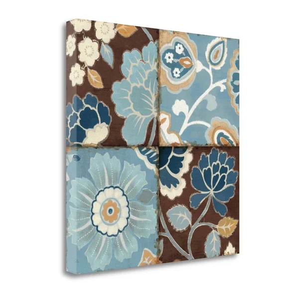24x22 x 24x22 Blue Patchwork Motiff II by Pela Fine Art Giclee Print