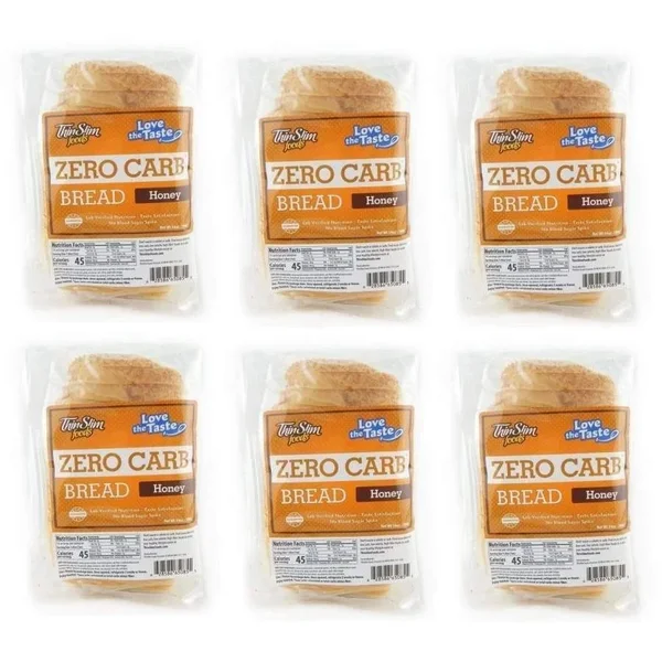 ThinSlim Foods Zero Carb Protein Bread - Honey, 6-Pack (84 Slices)