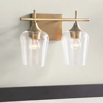 Murcia 2-Light Dimmable Vanity Light Finish: Warm Brass