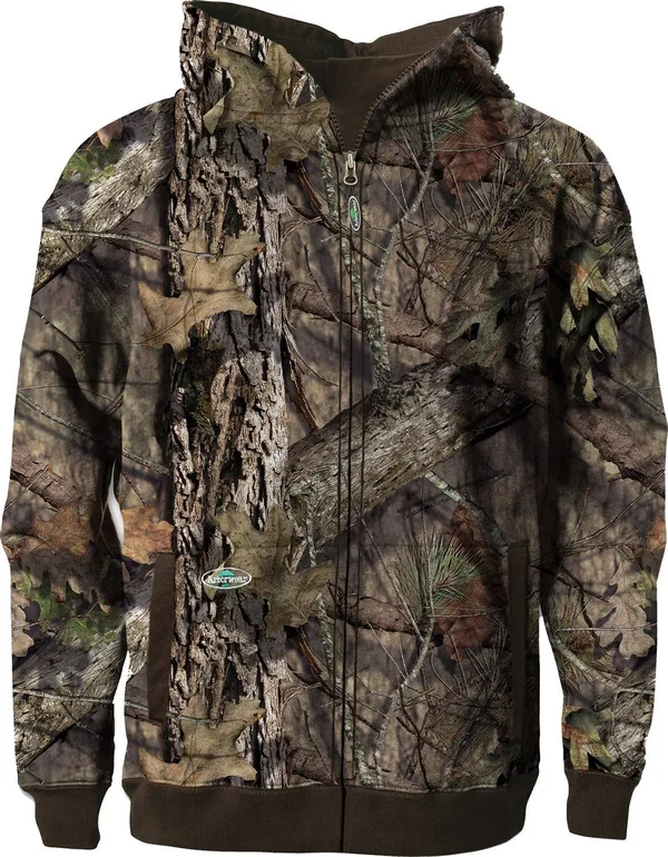 Arborwear 400251 Men's Double Thick Full Zip Sweatshirt - Mossy Oak - 3XL, Oak