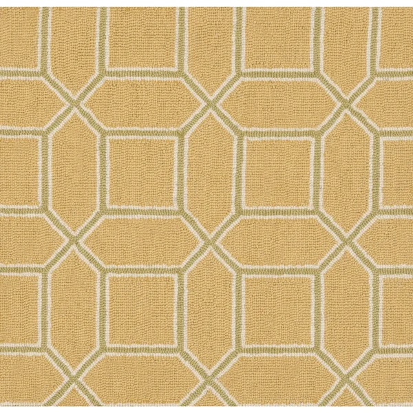 Hand-Hooked Lucile Geometric Wool Area Rug (9& x 13&) Olive