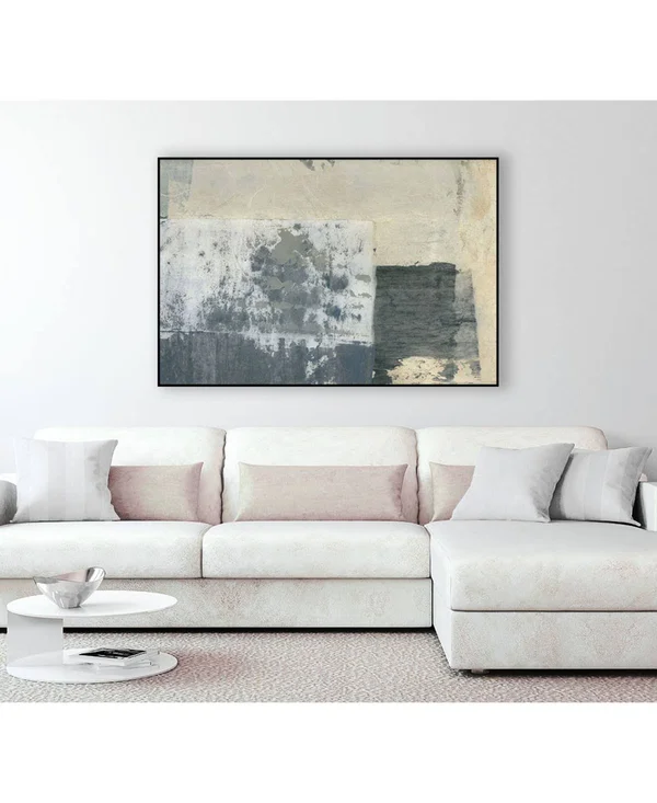 Giant Art 14x22 x 11x22 Shades of VI Art Block Framed Canvas - Tan
