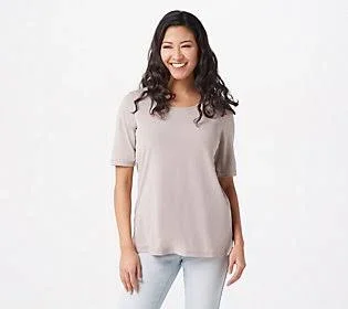 Susan Graver Modern Essentials Liquid Knit Top - Size X-Small, Wheat