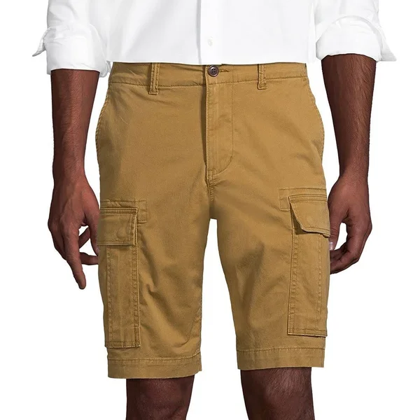 Men's Lands& End Traditional Fit Comfort-First Knockabout Cargo Shorts - Size: 33, Brown