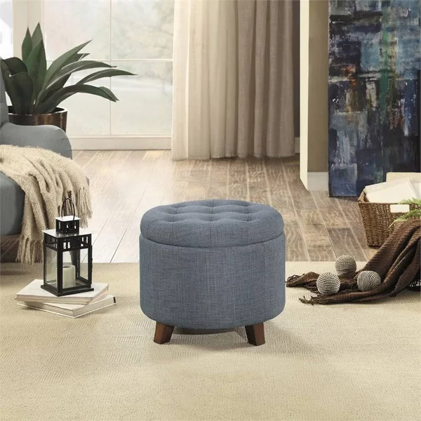 Pemberly Row Wood Storage Ottoman in Blue Gray - PR-4753-2018742